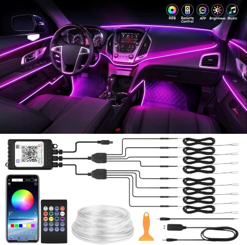 MICTUNING Car LED Interior Strip Light (8-in-1)