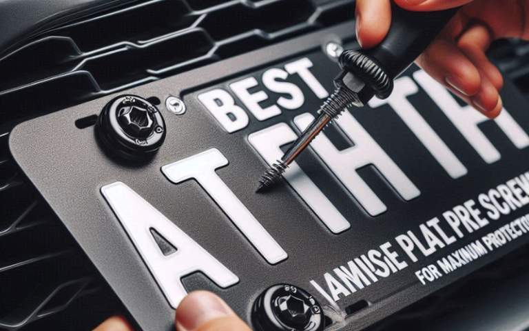 Installing the best anti theft license plate screws using a tamper-proof tool on a vehicle tag