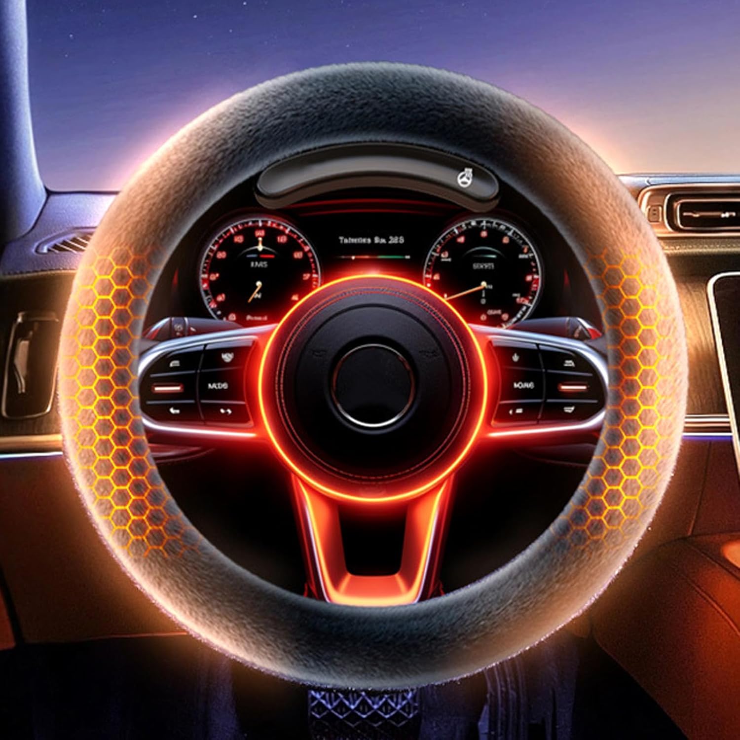 <strong>Warm Black Heated Steering Wheel Cover Wireless, Rechargeable (Generic)</strong>