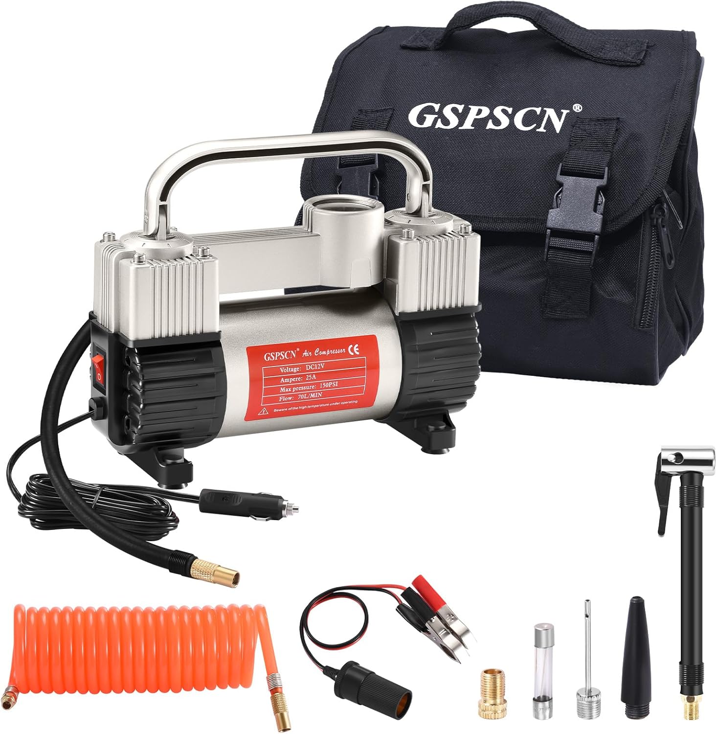GSPSCN Silver Tire Inflator (Double Cylinder)