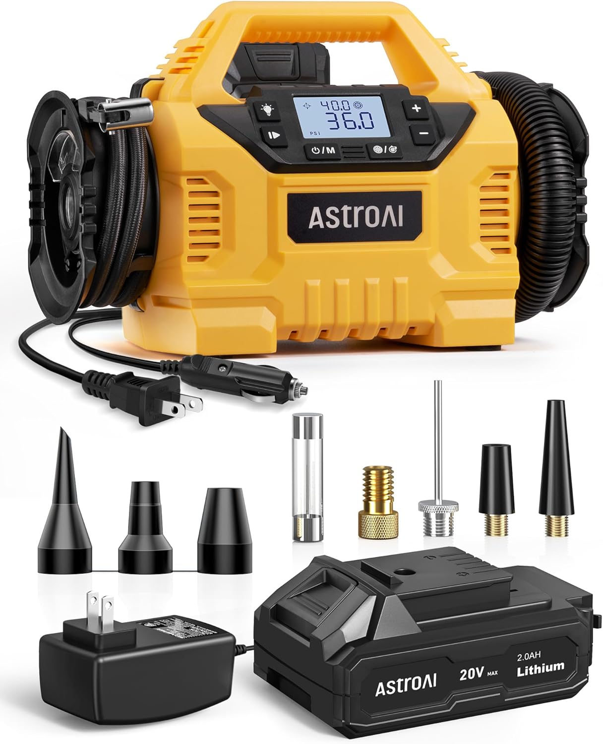 <strong>AstroAI Cordless Tire Inflator (160 PSI, 3 Power Sources)</strong>