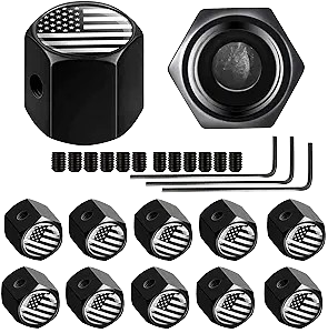<strong>Dsycar 12 Pack American Flag Locking Valve Caps</strong>