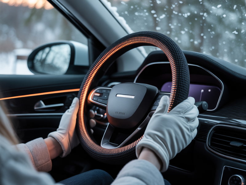 best wireless heated steering wheel cover keeping hands warm in winter car interior