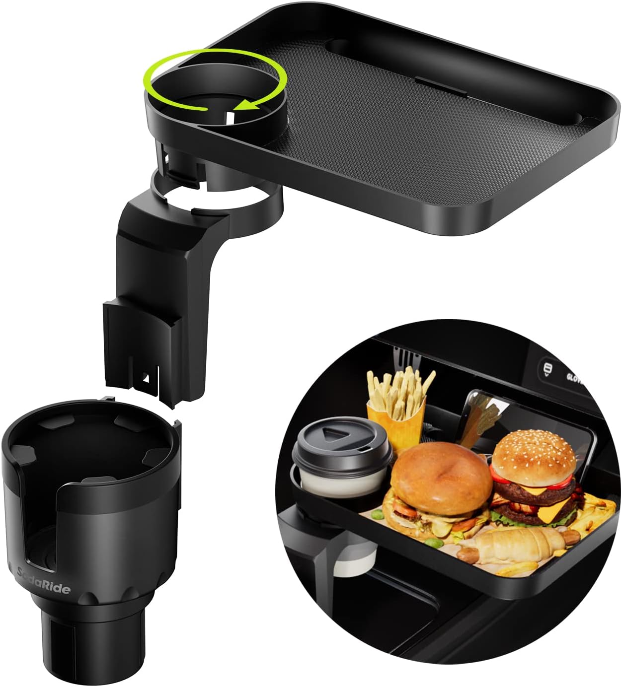 <strong>SodaRide Car Cup Holder Tray Expander (3-in-1)</strong>