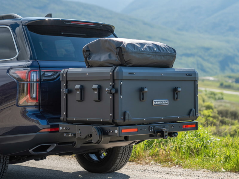 SUV with the largest hitch-mounted cargo box for extra storage on road trips