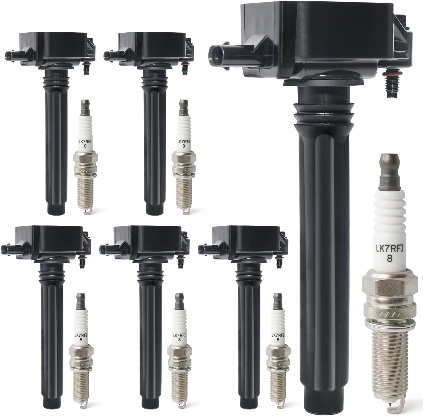 BELKEBIR Set of 6 Ignition Coil Packs & Iridium Spark Plugs – Compatible with 3.6L V6 Models