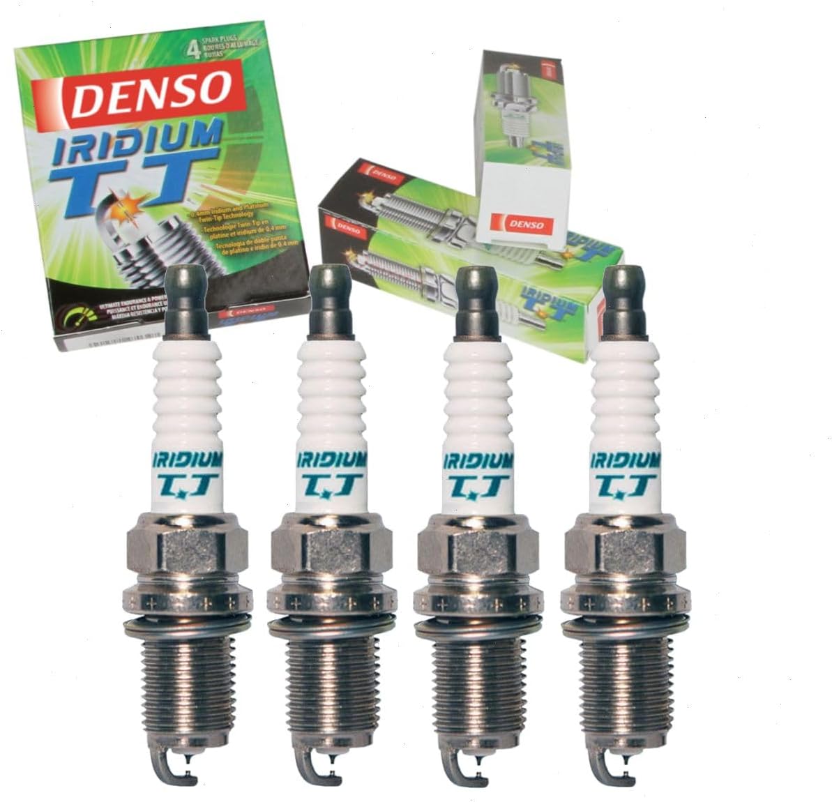DENSO Iridium TT Spark Plugs (4 pc, Compatible with Honda Civic 1998–2011)