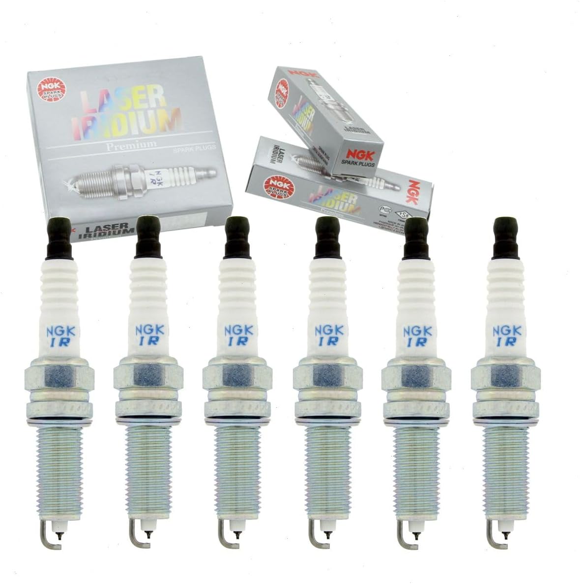 NGK Laser Iridium Spark Plugs (6 pc) – Compatible with Jeep Wrangler 3.6L V6 2012–2017
