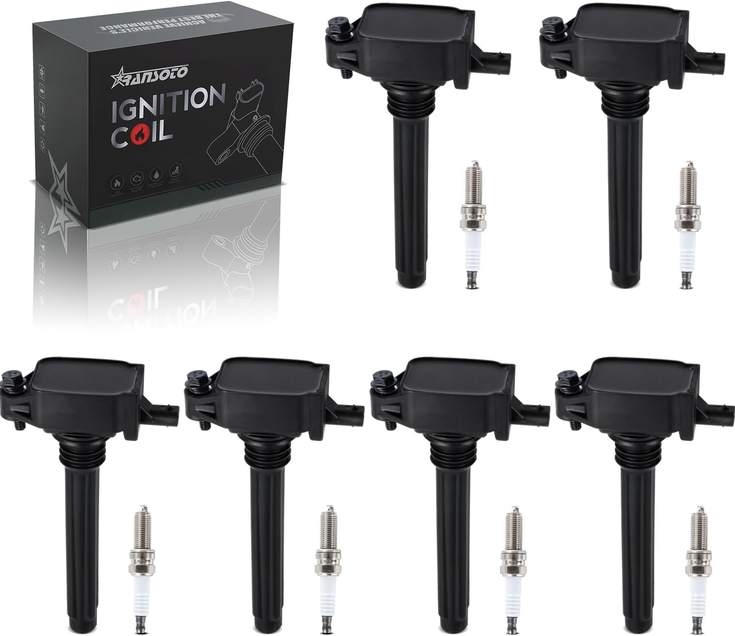 RANSOTO UF648 C1791 Ignition Coil Pack with Iridium Spark Plug