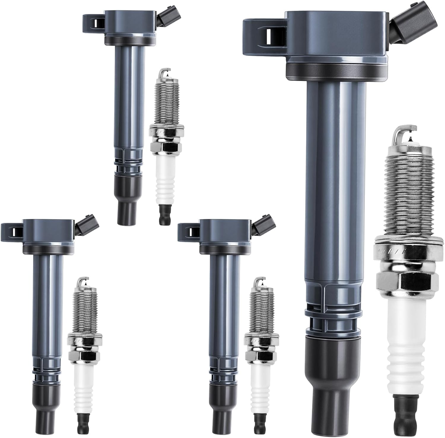 UF487 Ignition Coils Pack & 96355 Iridium Spark Plugs (Motorevo)