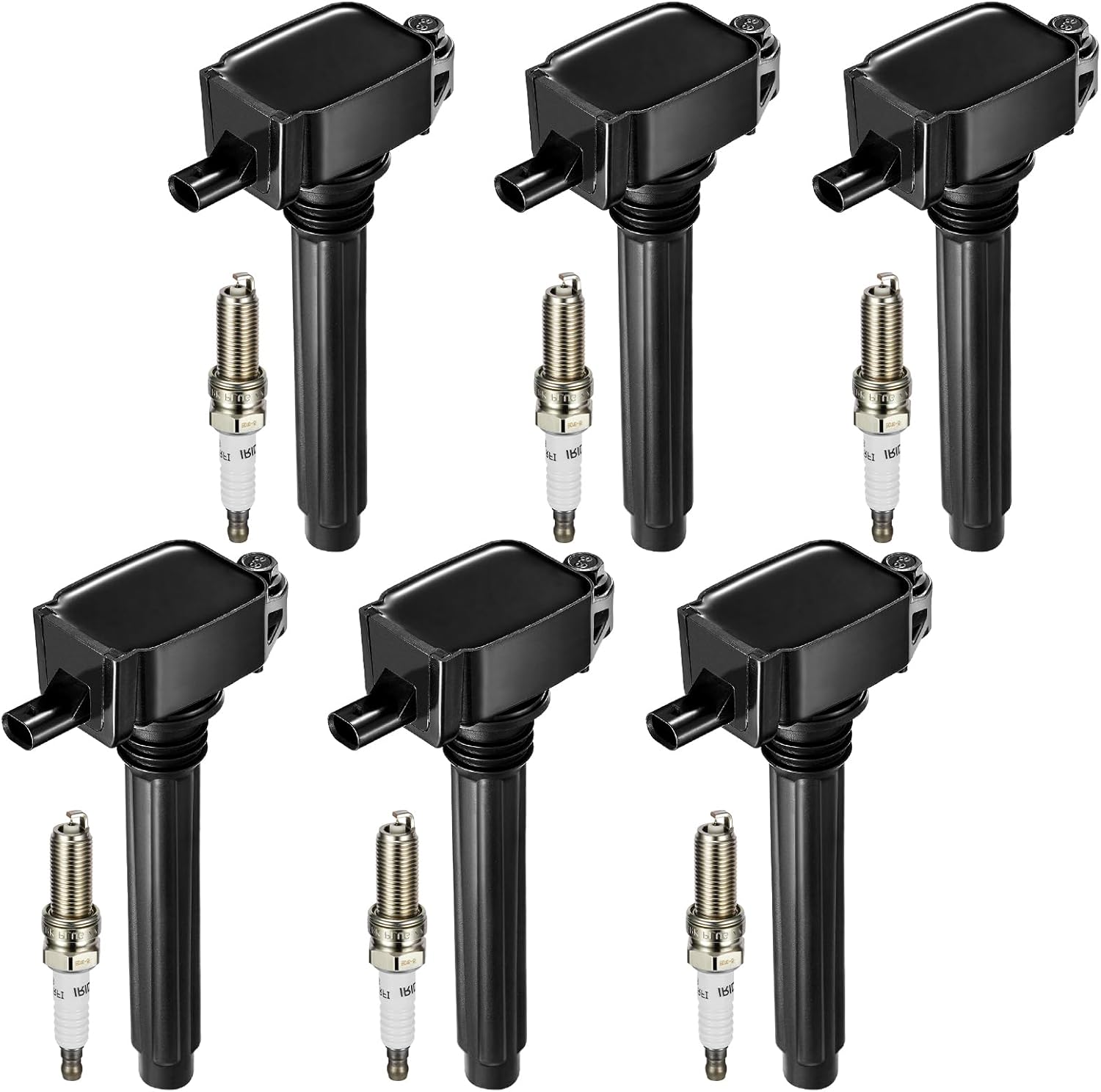 SYKRSS Set of 6 UF648 Ignition Coil Pack & 97390 Spark Plugs Kit