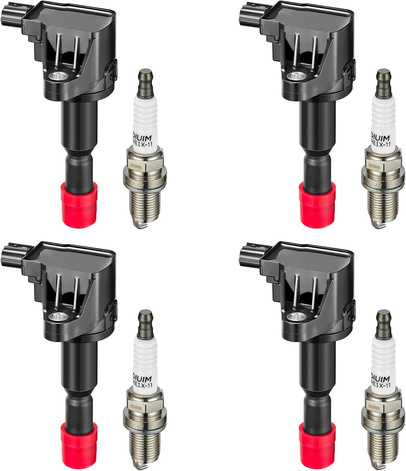 BDFHYK Ignition Coil Pack UF581 + Iridium Spark Plugs 4504