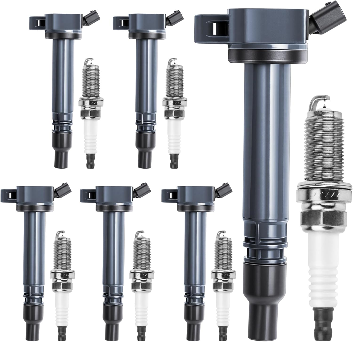 Motorevo UF487 Ignition Coils Pack + 94122 Spark Plugs (for RAV4 3.5L)