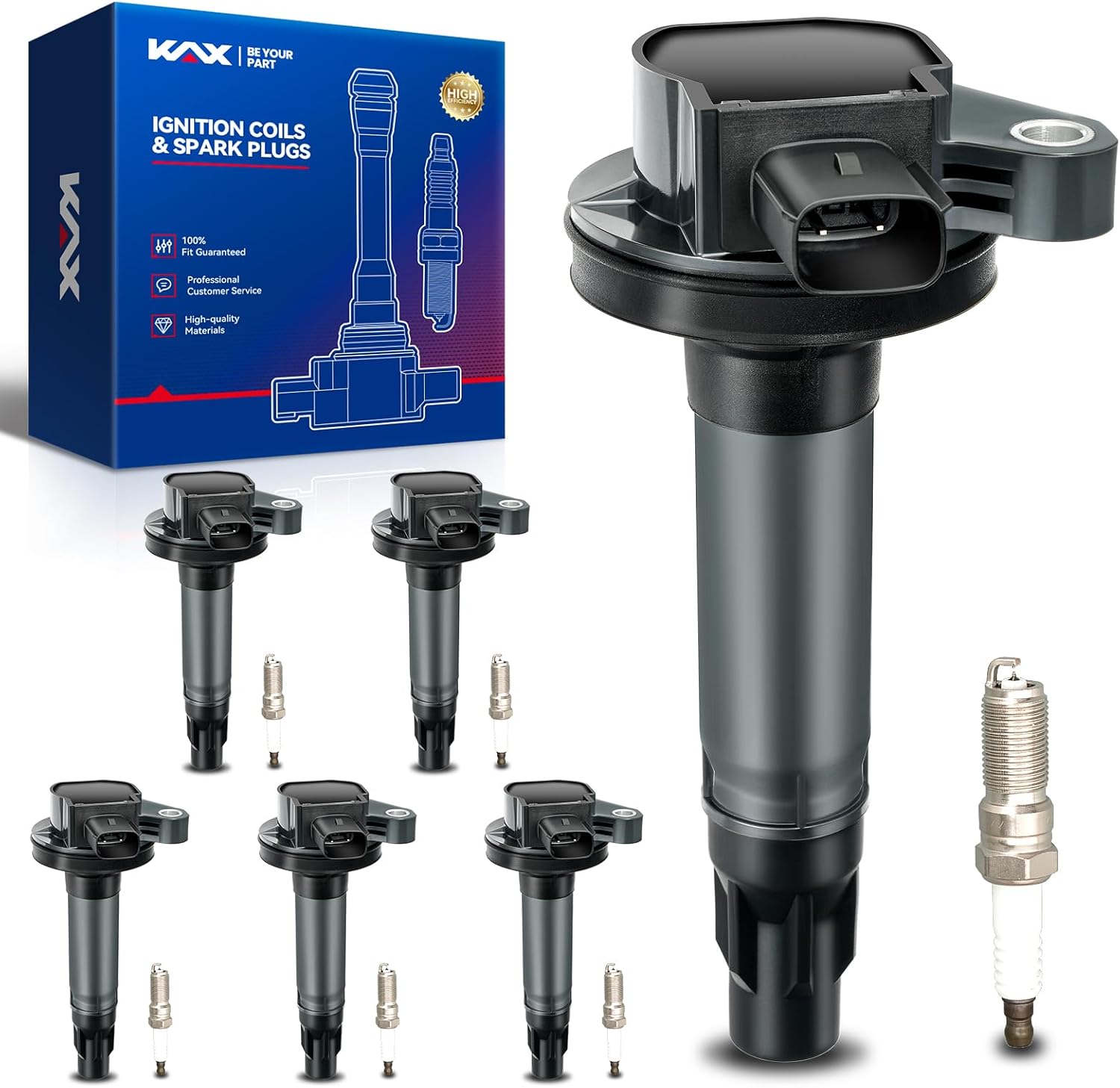 KAX Ignition Coils & Double Iridium Spark Plug Set