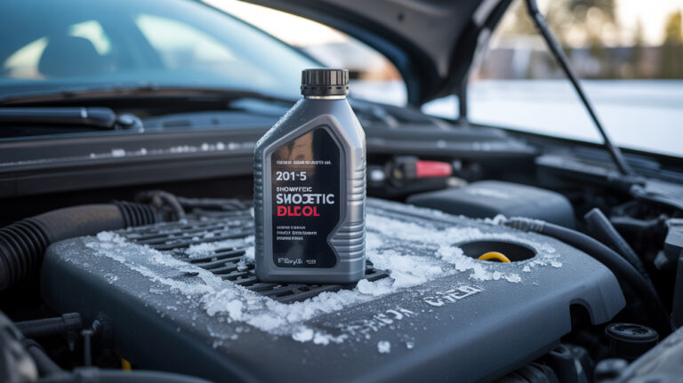 Best engine oil for cold weather used in a car engine to ensure smooth startup and engine protection in freezing temperatures