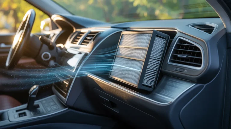 best car cabin air filter for allergies removing dust and pollen inside a modern vehicle cabin
